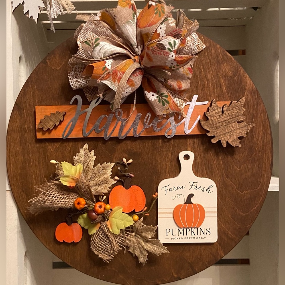 Handcrafted Entryway 16” Harvest Plaque SALE